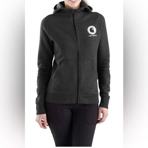 Carhartt Force Full zip Sweatshirt Gray Womens Small 4-6 Slightly Fitted